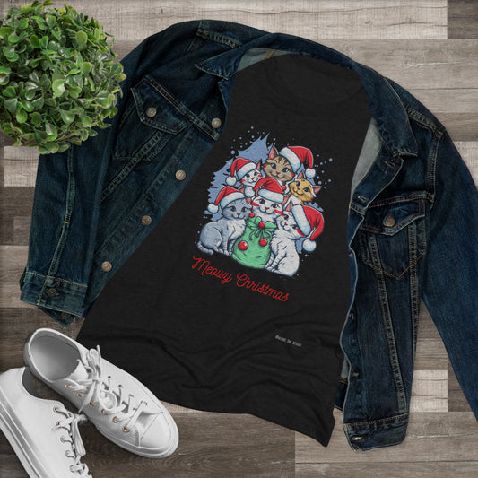 Women's Tee - Meowy Christmas