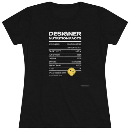 Women's Tee - Designer Nutrition Facts