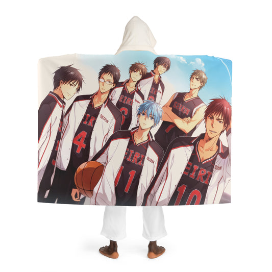 Hooded Sherpa Fleece Blanket - Basketball Team