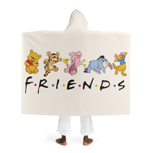 Hooded Sherpa Fleece Blanket - Friends