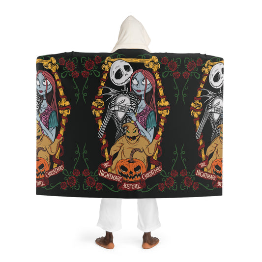 Hooded Sherpa Fleece Blanket - Halloween King and Queen