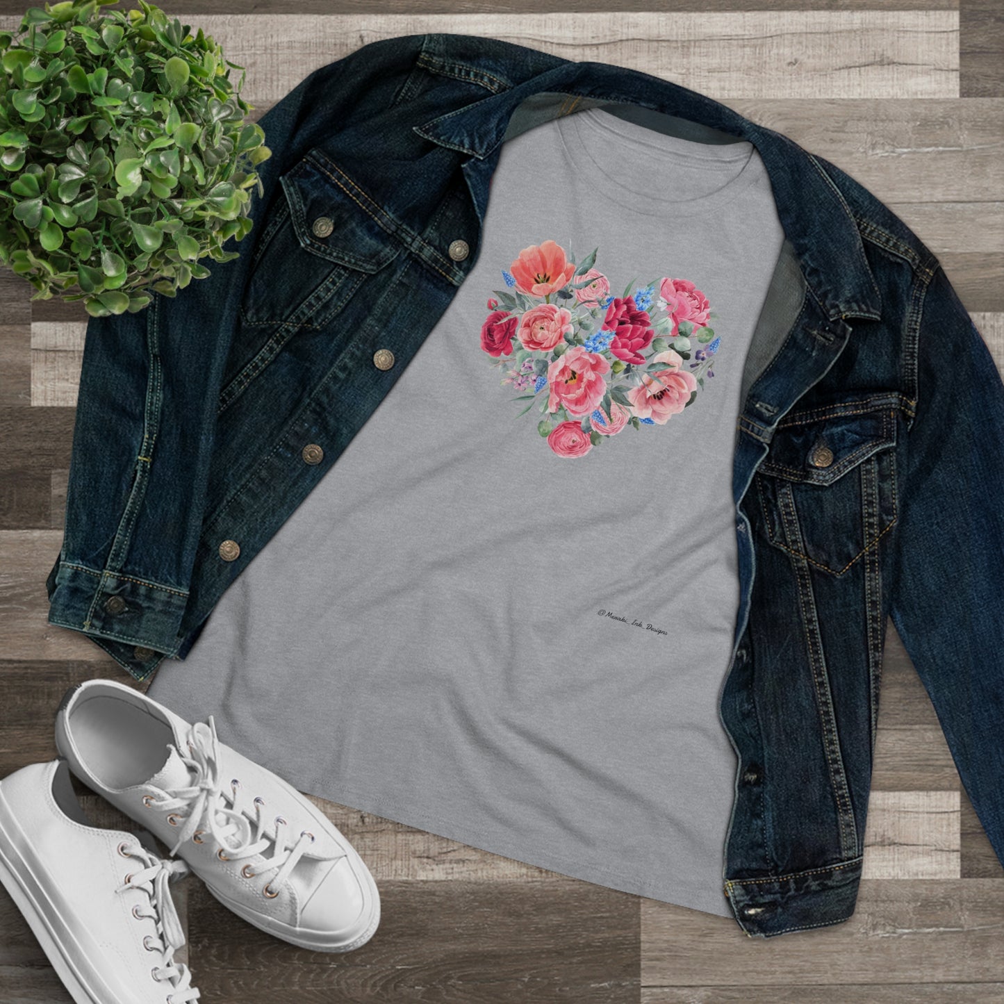 Women's Tee -  Flowered Heart