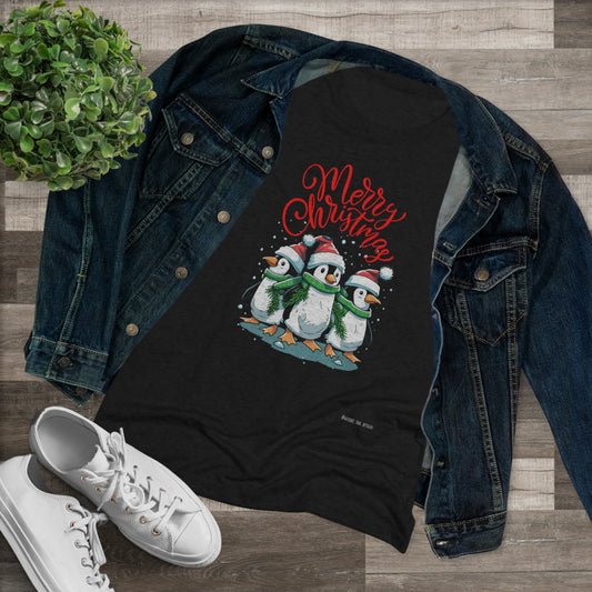 Women's Tee - Merry Christmas Penguins