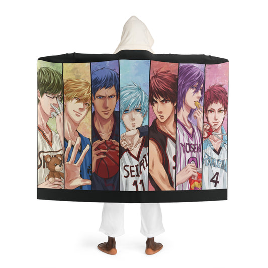 Hooded Sherpa Fleece Blanket - Basketball Team V2