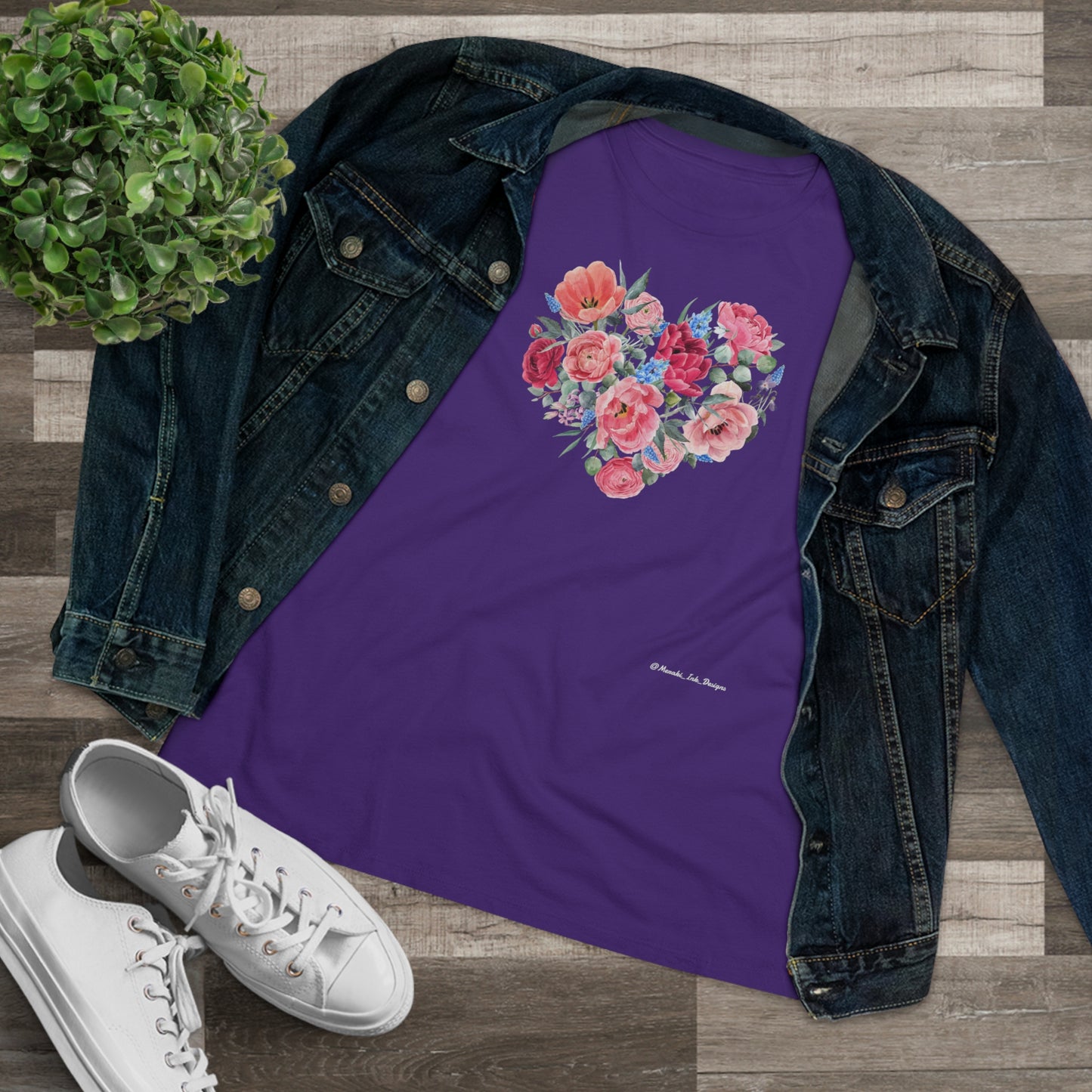 Women's Tee -  Flowered Heart